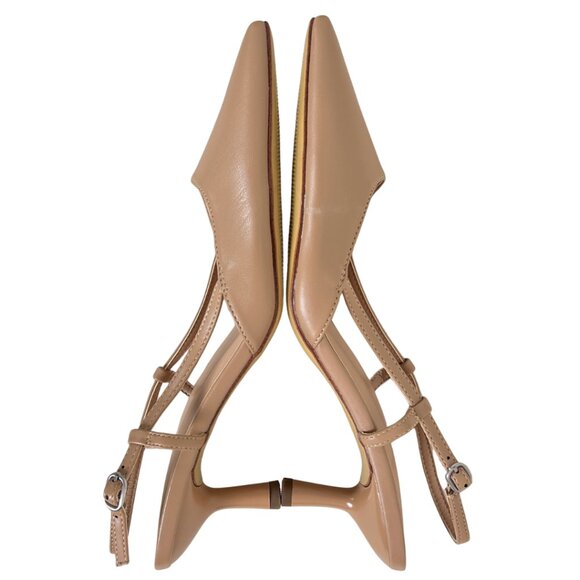 A New Day "Annette" Nude Kitten Heel Slingback Pointed Toe Dress Shoes NWOB - Picture 4 of 11